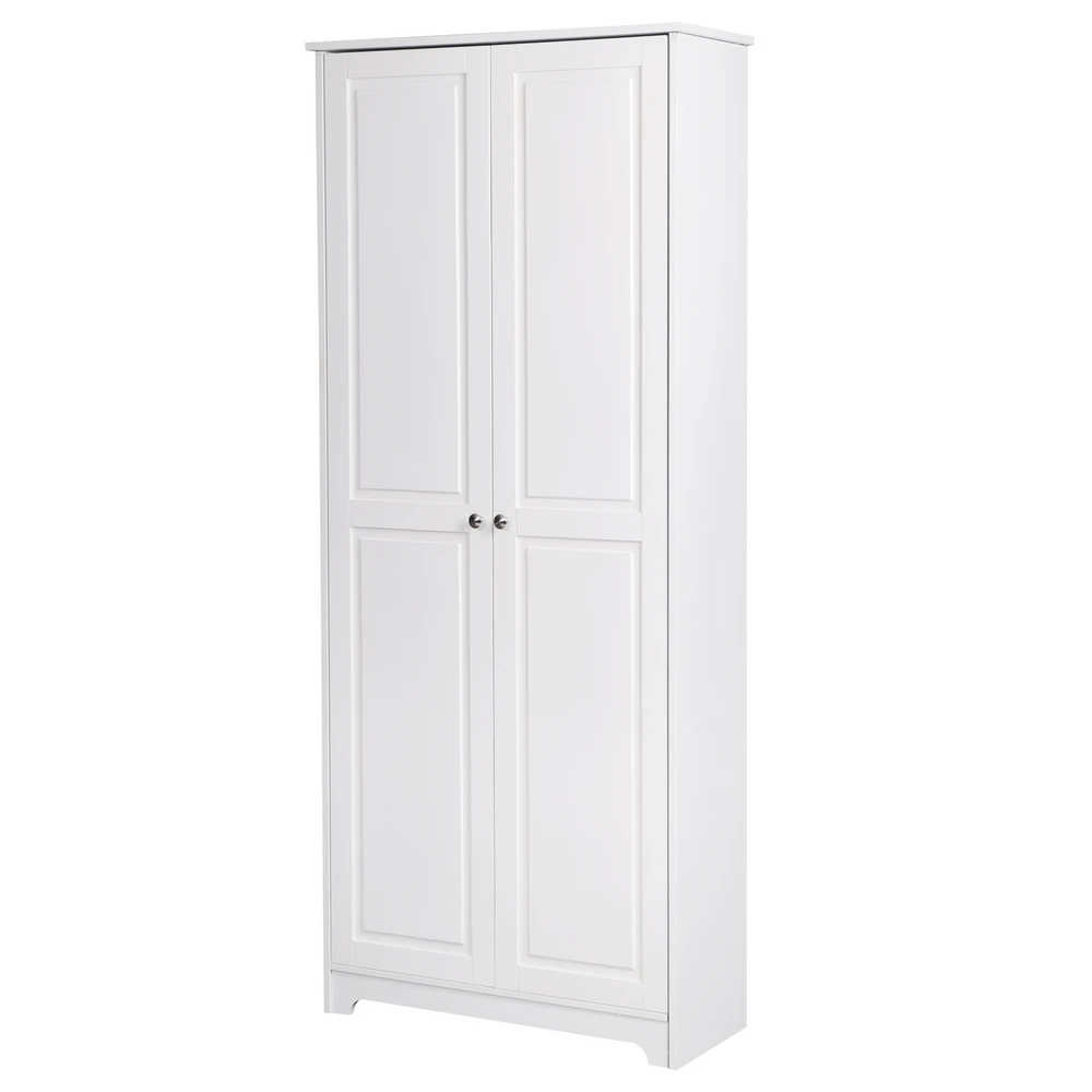 FCH Double Door Five-tier Storage Cabinet White Wardrobe  (30.71 x 12.4 x 72.24)