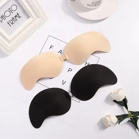 Sexy Invisible Bras Women's Push Up Silicone Mango Bra Without Straps Self Adhesive Seamless Strapless Front Closure Lingerie