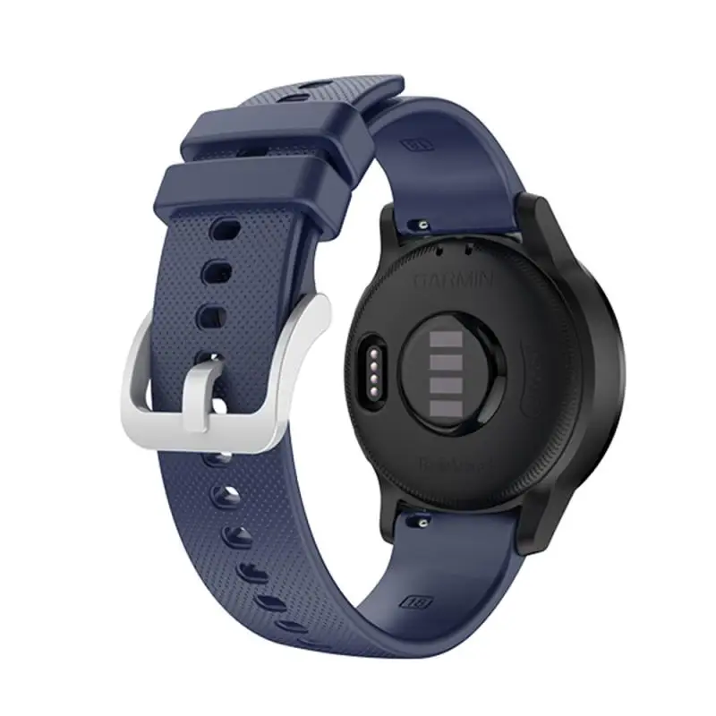 Pulseira de relógio de silicone para garmin vivoactive 3, pulseira de relógio para vivomove 3s com fivela prateada, pulseira de substituição tpu 18mm