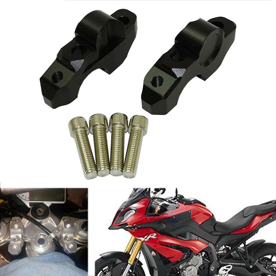 Motorcycle Accessories CNC Aluminum Handle Bar Riser Handlebar Clamp Handlebar heightening block For BMW S1000R 2014-2017