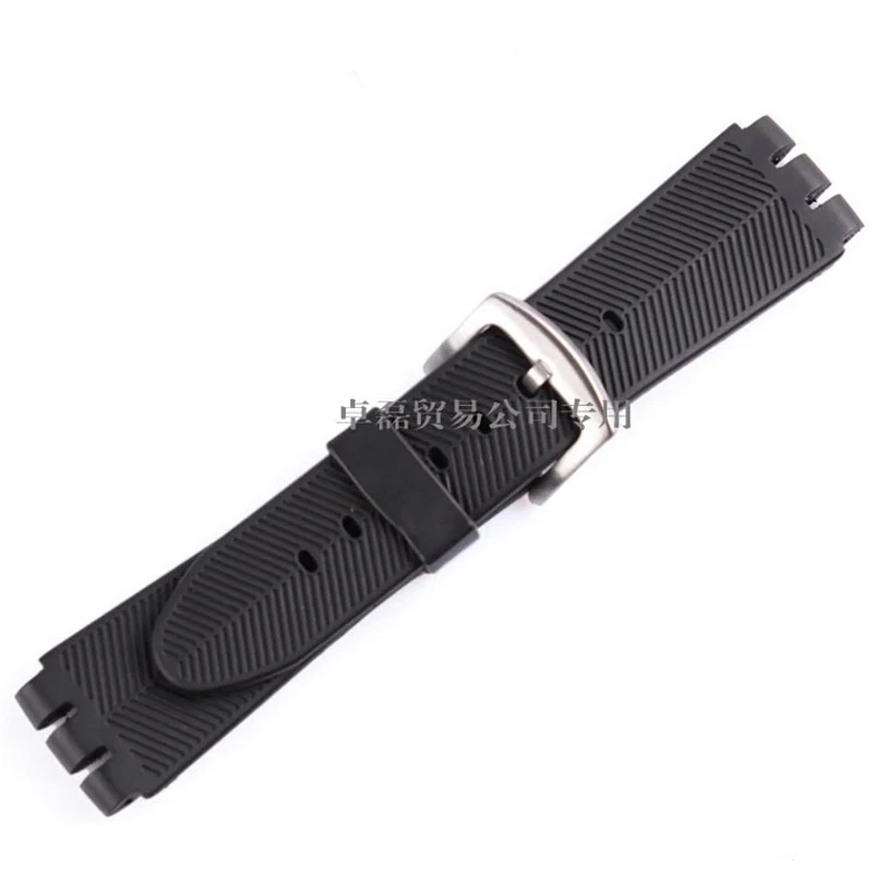 for swatch rubber band 23mm New High Quality Mens Black Soft Waterproof Diving Silicone Rubber Watchband Straps Black bracelet