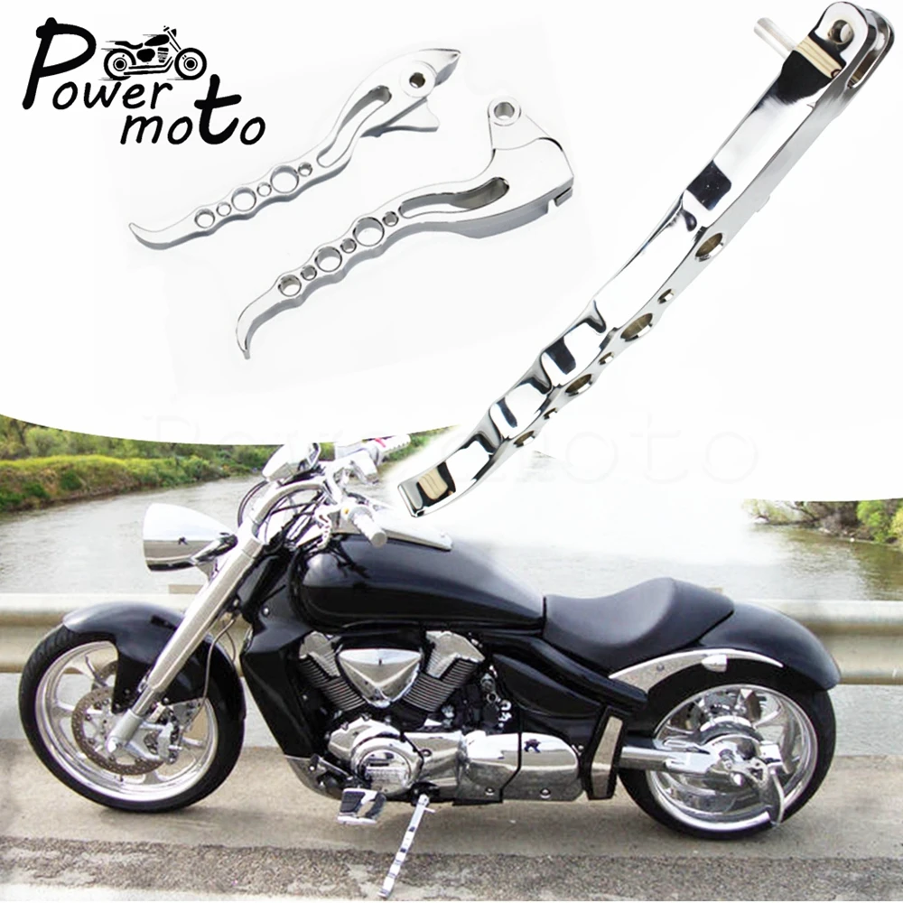 Motorcycle Aluminum Kickstand Side Parking Stand & Handle Brake Clutch Levers for Suzuki Boulevard M109R M 109R VZR1800 2006-16