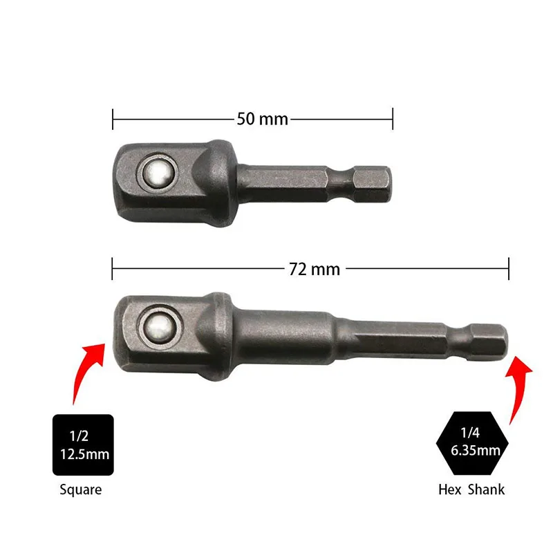 8pcs Sleeve Connecting Rod Head Socket Adapter Impact Hex Shank Drill Bits Bar Set 1/4\