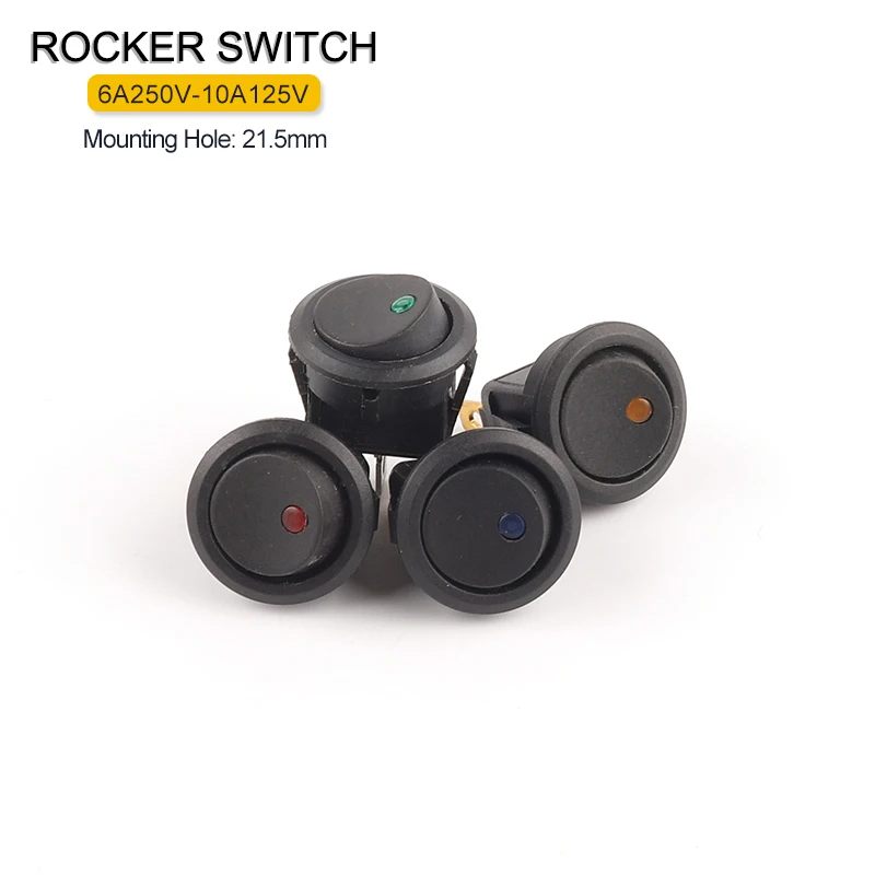 5 Stks/set Op/Off 23Mm 6A 250V/10A 125V Ronde Rocker Dot Schakelaar Waterdichte Led licht Macht Tuimelschakelaars Boot Auto Rocker Switch