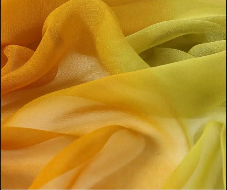 Georgette-bufanda larga de gasa para mujer, chal de Color degradado, Hijab elegante, 50x160cm