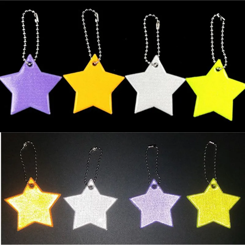 Child Safety Reflector Key Ring Star Ultra Reflective Gear Keychain HighVisibility Keyrings for Bags Strollers Wheelchairs