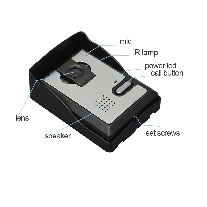 9นิ้วสายวิดีโอ Intercom สำหรับ Home Video ประตูโทรศัพท์ Doorbell ระบบ LCD ในร่มกันน้ำกล้อง IR สนับสนุนปลดล็อค