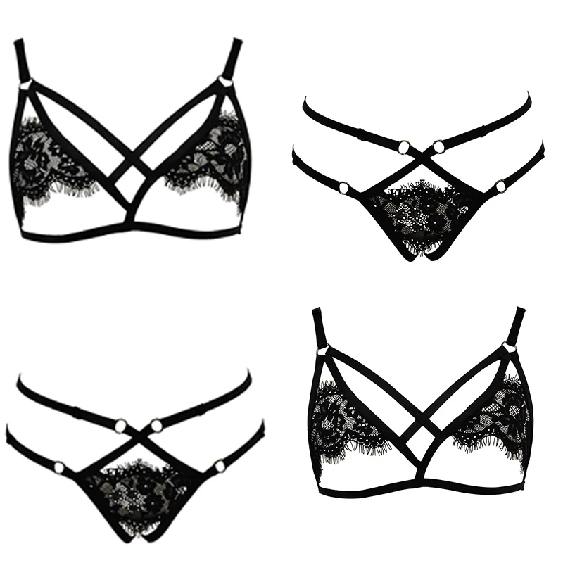 

New sexy girl lace bra and panties set sexy tight-fitting suspender underwear women's suit ladies bra and panties set