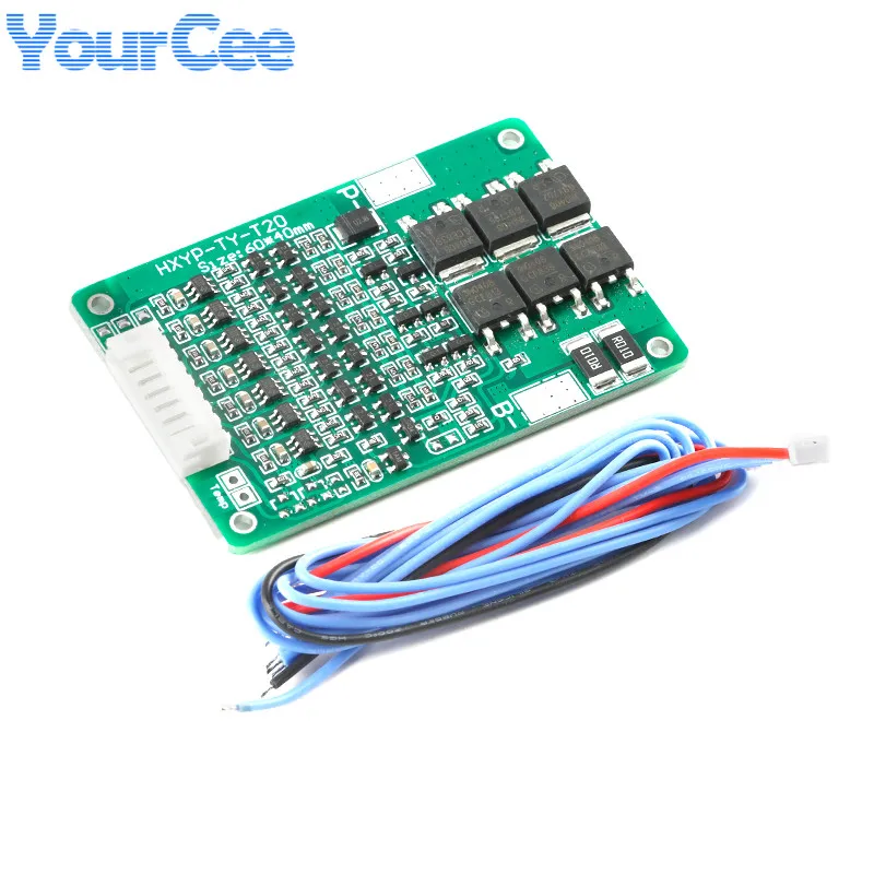 3S 4S 5S 6S 7S 15A BMS 20A 18650 ion Lithium Battery Protection Board Module 12.6V 16.8V 21V 25.2V 29.4V Packs Heatsink