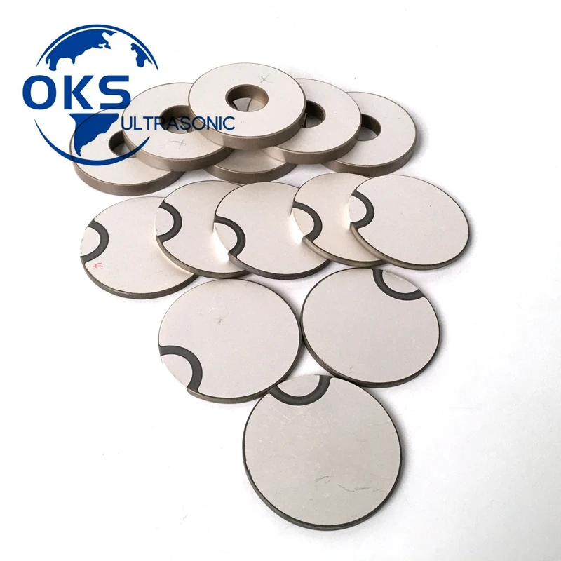 50*3mm 40khz Lead Zirconate Titanate Curling Edge Piezo Ceramic Disc For Positive / Negative In One Surface Side