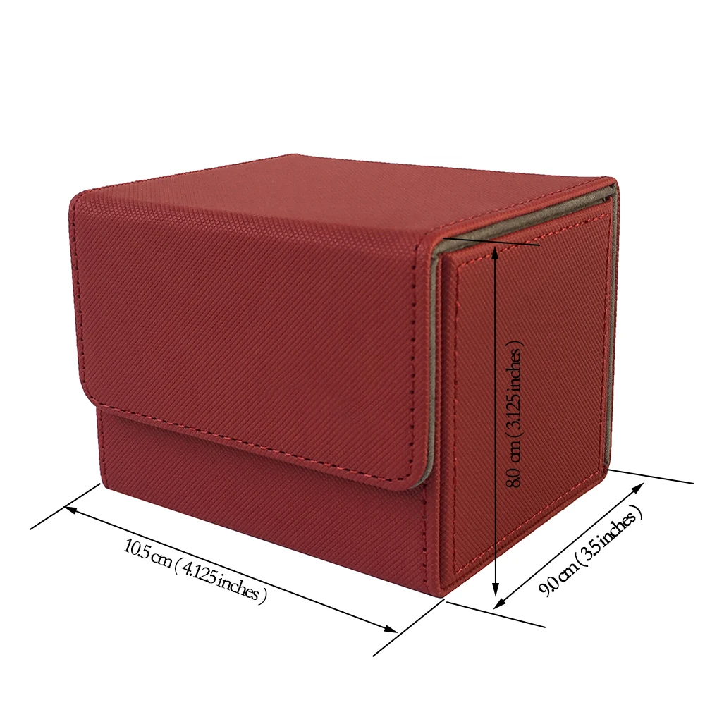 

100+ Side-Loading Card Case Deck Case Mtg Pokemon Yugioh Deck Box:Red