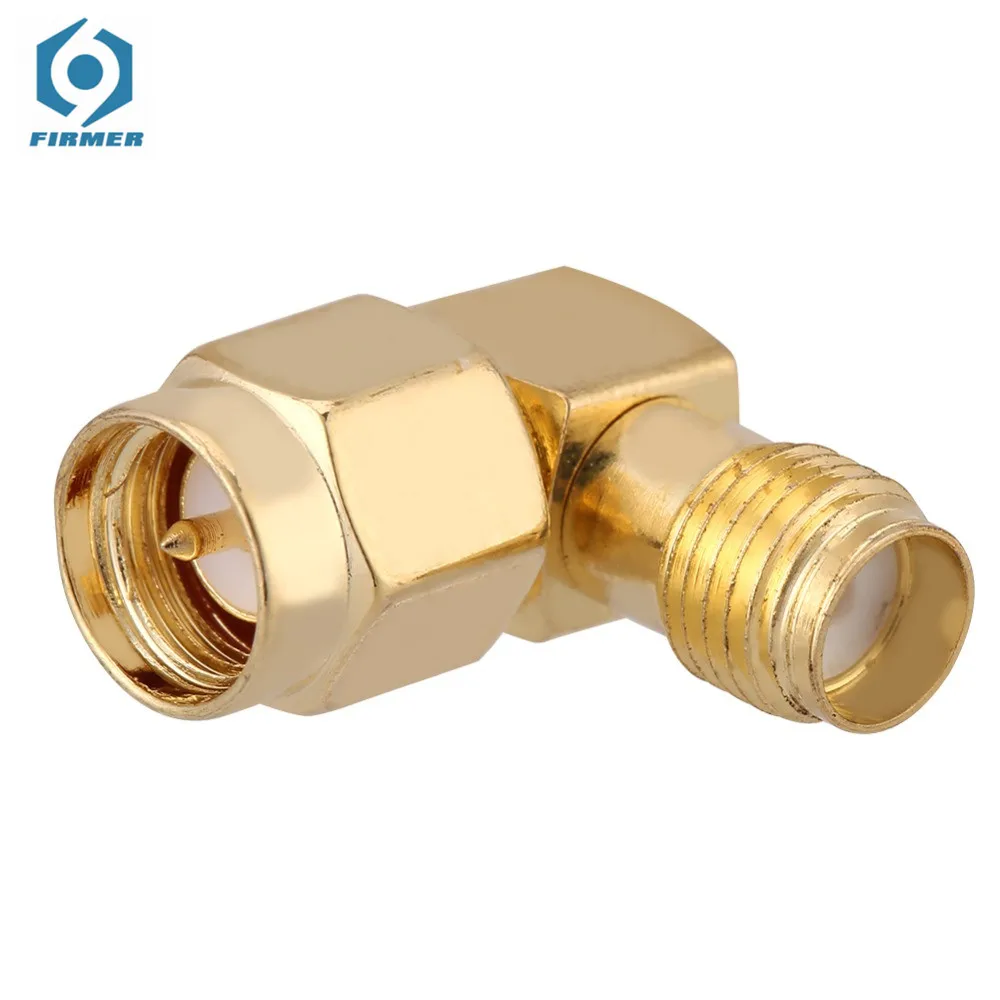 5 pz/lotto SMA connettore SMA maschio a femmina adattatore 90 gradi angolo retto RF connettore coassiale montaggio PCB strumenti di collegamento