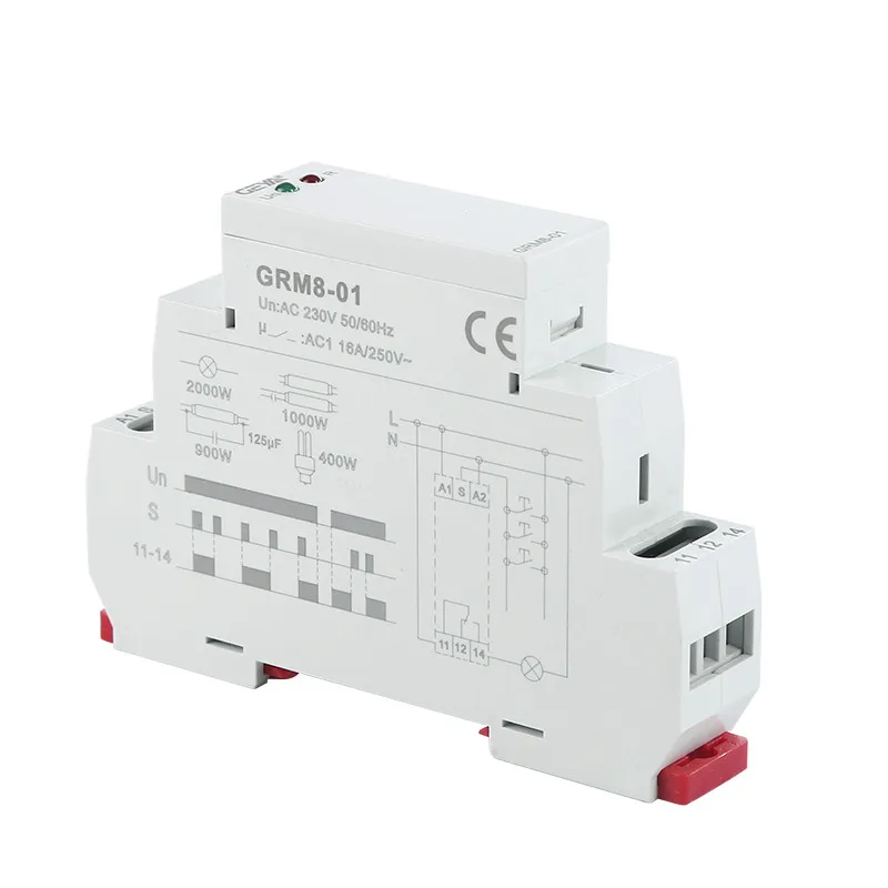 Din Rail Electronic Latching Relay Memory Relay SPDT 16A Step Relay AC230V OR AC/DC12-240V  Impulse Relay GRM8