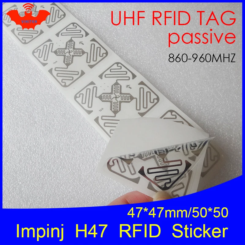 Impinj – étiquette autocollante RFID, autocollant UHF H47, incrustation humide, 915mhz 900 mhz 868MHZ 860-960mhz, Higgs3 EPCC1G2 6C, étiquette adhésive intelligente