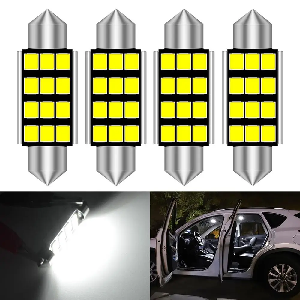 4pcs C5W LED CANBUS Bulb Festoon 31mm 36mm C10W Car Interior Lights License Plate Lamp For BMW E60 E46 F10 X3 X5 E39 E61 E36