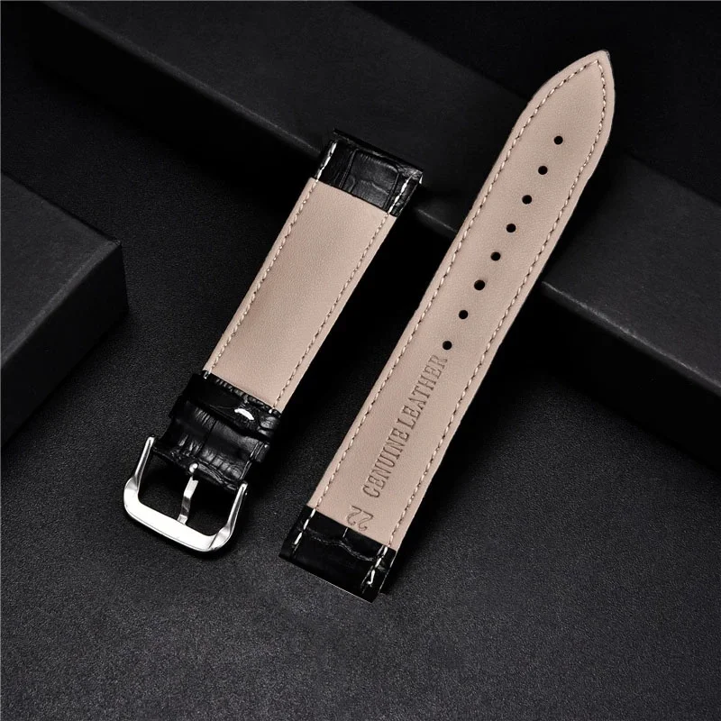 Genuine Leather Strap for Huami Amazfit GTR 3 Pro GTR 2 Amazfit GTS 3 2e Mini BIP Lite Pop Pro Alligator WatchBand 22mm