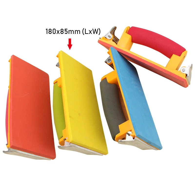 Sandpaper Holder Tool with 2-sheet Sandpaper 9 x 11-Inch Hand Sander with Soft Handle for Wood and Drywall Sanding