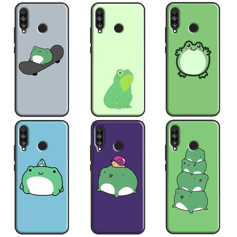 Cartoon Frog For Huawei P20 Lite P10 P40 P30 Pro Case For Huawei P Smart 2019 Z Mate 20 10 Lite Funda