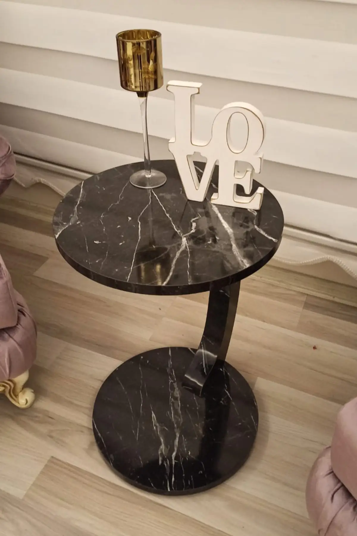 Wheel C Coffee Table Sofa Stand Side Coffee Table Zigon Coffee Table Serving Stand Black Marble Pattern