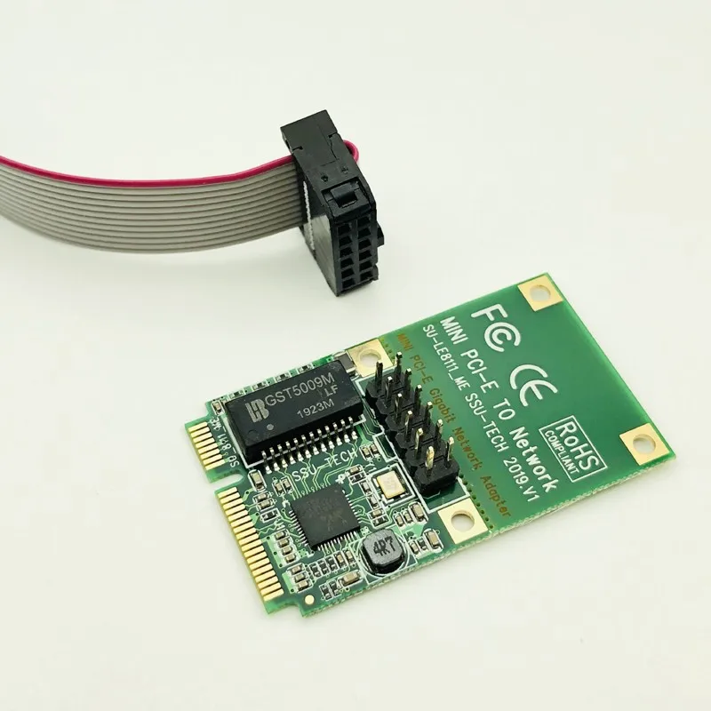 H1111Z Schede di Rete Mini PCI-E Scheda di Rete 1000Mbps Gigabit Ethernet 10/100/1000M NIC RJ45 LAN adattatore di rete per il Computer portatile Del PC