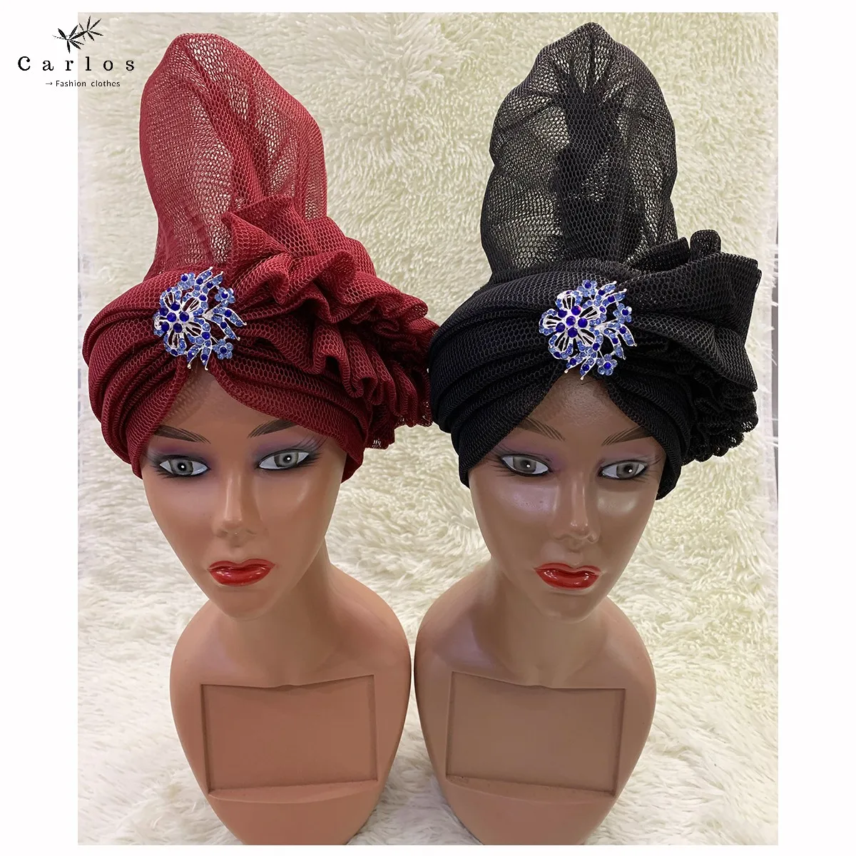 Wholesale 12pcs Fashion Muslim Female Turban Hat Bonnet Gold Velvet Hot Rhinestone Solid Indian Beanie Hair Bonnet Cap For Women