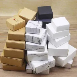 10 stücke Kraft Papier Multifunktions Box Karton Marmorierung Handgemachte DIY Favor Geschenk Candy Box Paket Weihnachten Party Hochzeit Decor