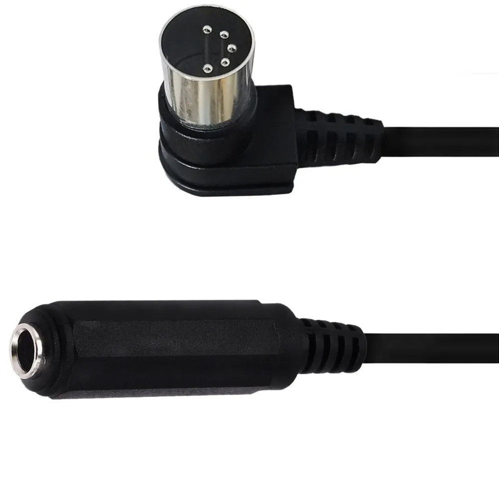 Cabo de extensão de áudio estéreo midi din 5-pin 90 graus masculino para monoarroz 6.35mm 1/4 Polegada trs fêmea para teclado alto