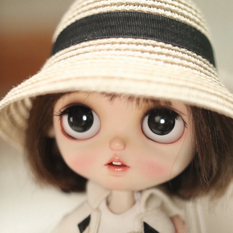 Fashion Doll House Hand-woven Straw Hat For 1/6 Doll Accessories Decoration For Blyth