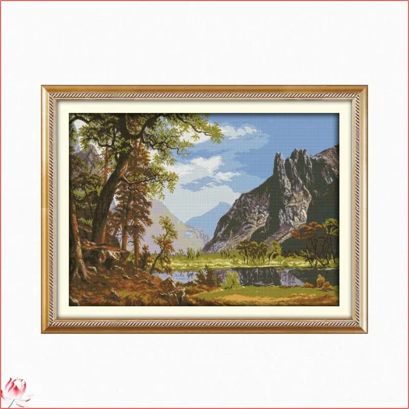 

Beautiful Lake Scenery Chinese Cross Stitch Kits Ecological Cotton Stamped Printed 14 11CT DIY Easy to Use Home Decoration