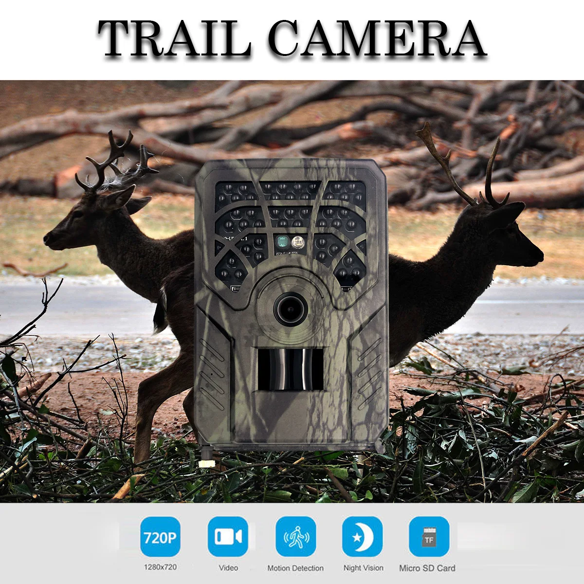 

PR300C Hunting Camera 12MP 1080P 120 Degrees PIR Sensor Wide Angle Infrared Night Vision Wildlife Trail Thermal Imager Video Cam