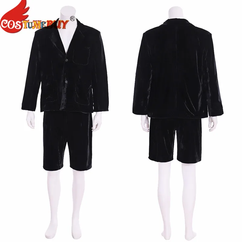 CostumeBuy AC/DC Band Angus Young School Boy Outfit Cosplay Costume Jacket Coat Short Pants Black Suit Full Set Custom Made