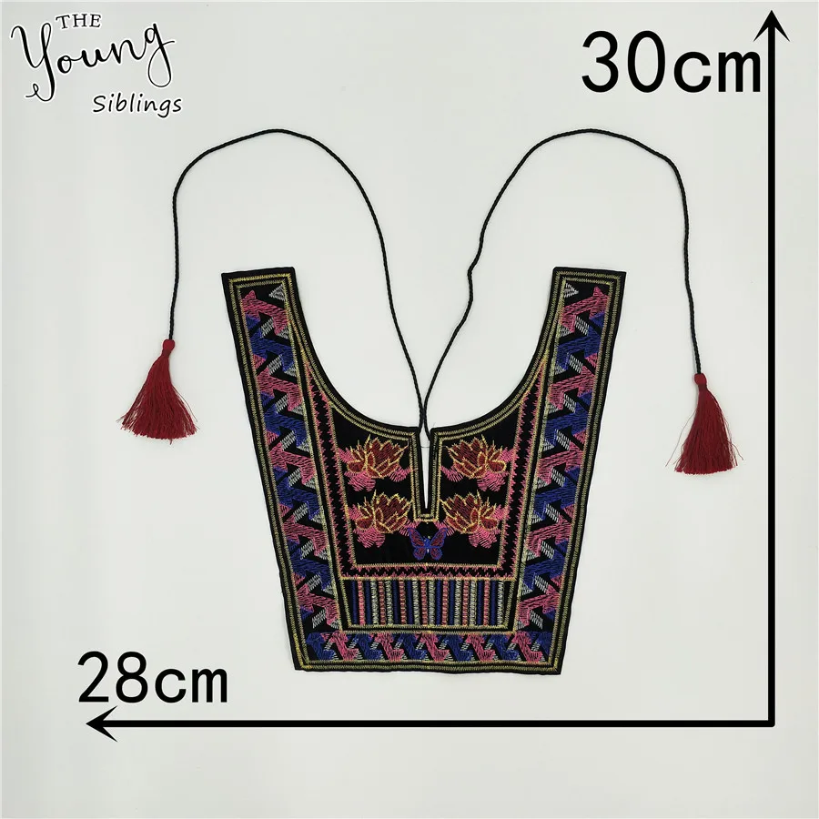 New arrive Ethnic style Lace Neckline Applique trim blouse Embroidery Fabric Lace Collar Sewing Neckline DIY Clothing Accessory