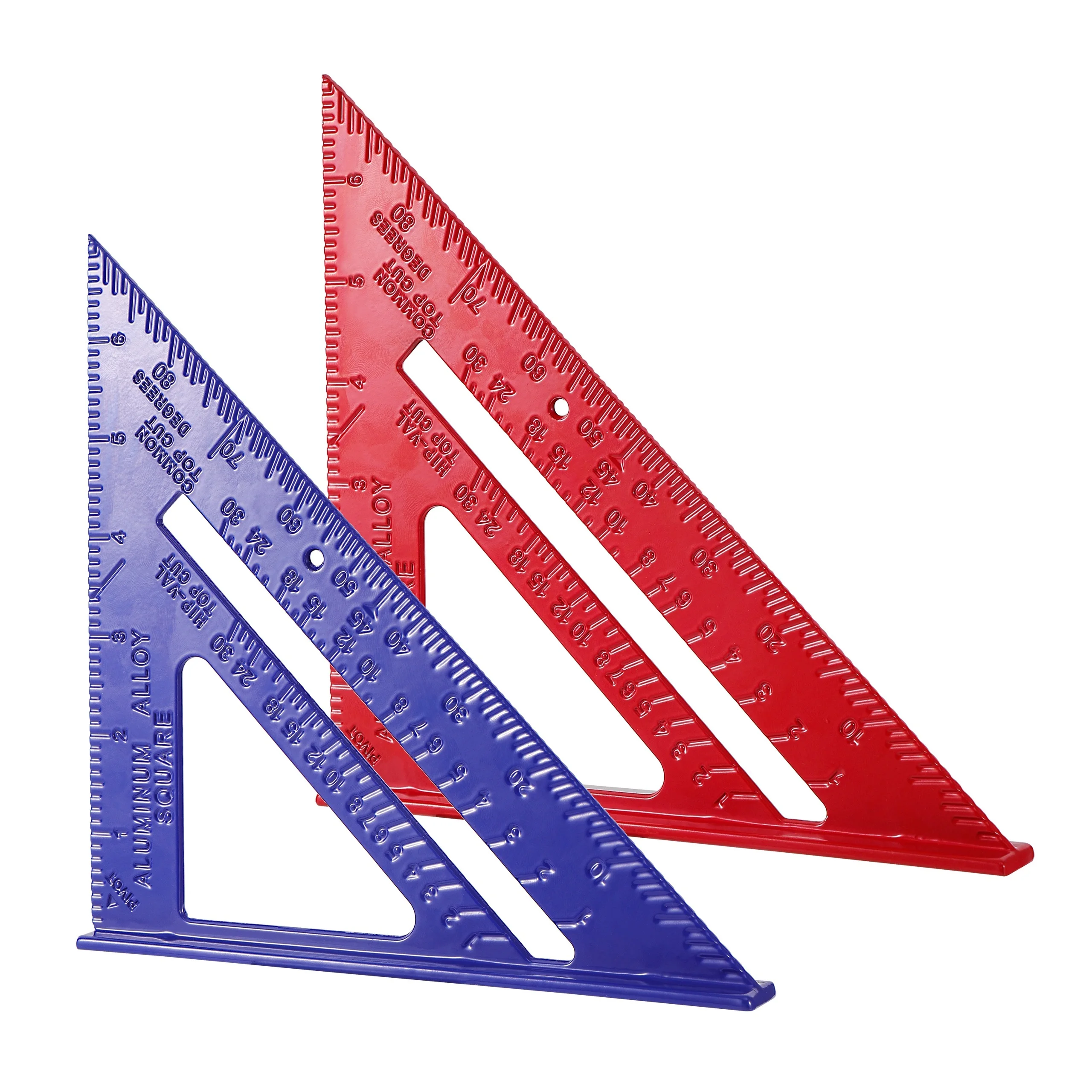 Regla triangular de 7 pulgadas, herramienta de medición de ángulo cuadrado de velocidad métrica de pulgada de carpintero de aleación de aluminio, transportador de ángulo, herramienta de pintura