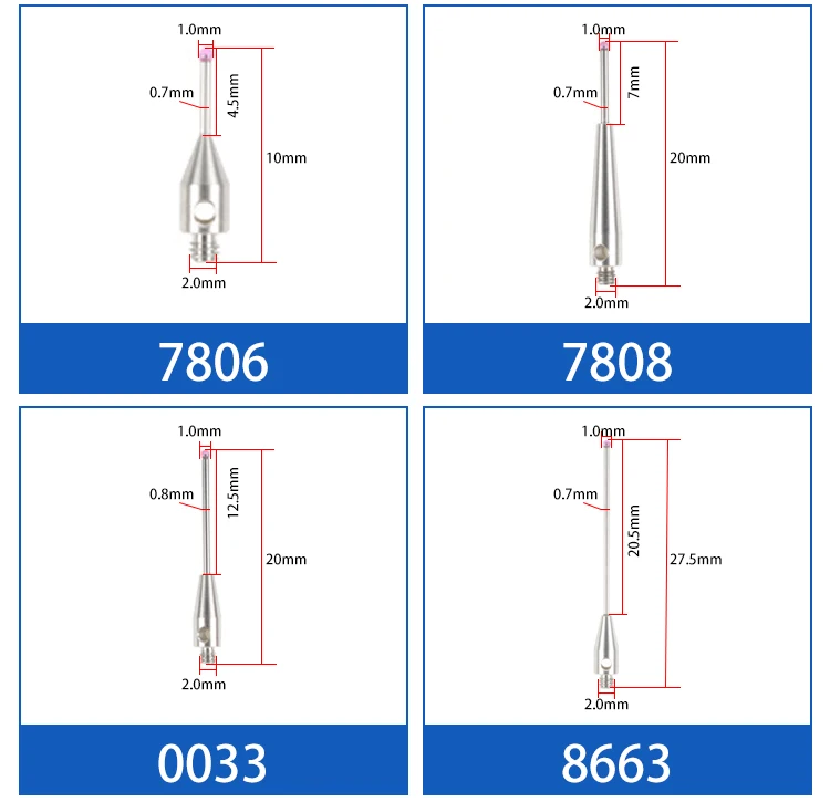 Lápiz óptico de tres coordenadas M3M4, herramienta de máquina CNC, accesorios de sonda, aguja de rubí tridimensional, stylus M3M4