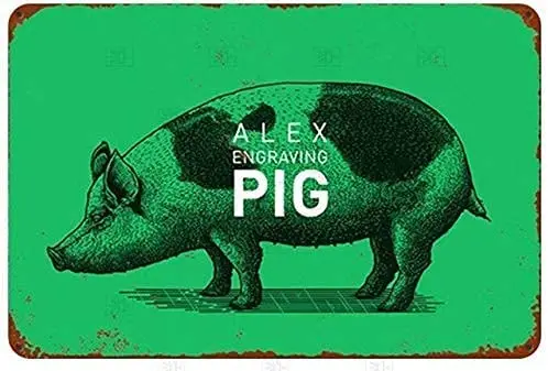 

syplog Vintage Metal Sign Pig Retro Poster Plaque Tin Sign Wall Decor for Kitchen Bar Pub Farm House 20x30cm