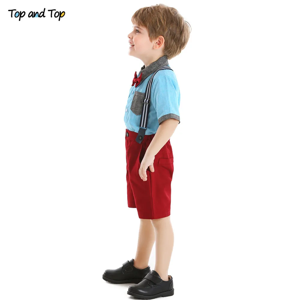 Top and Top New Arrival Fashion Summer Children Boys Clothes Sets Boy Gentleman 2Pcs Clothes Suit for Wedding and Party