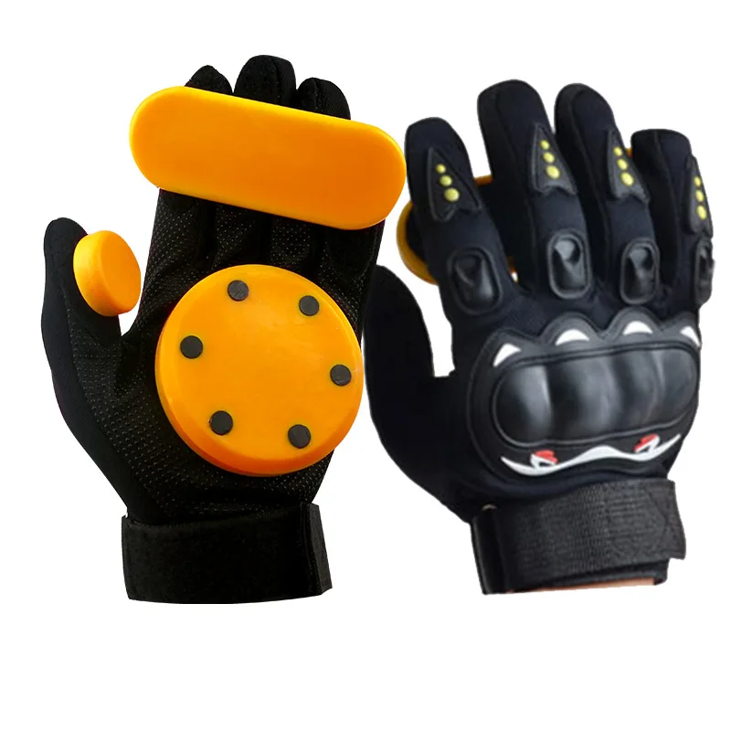 KUFUN Slide Gloves Fire Stone Flint Spark Longboard Skateboard Gloves Downhill Rush Protective Gear Slider Inline Roller Skate