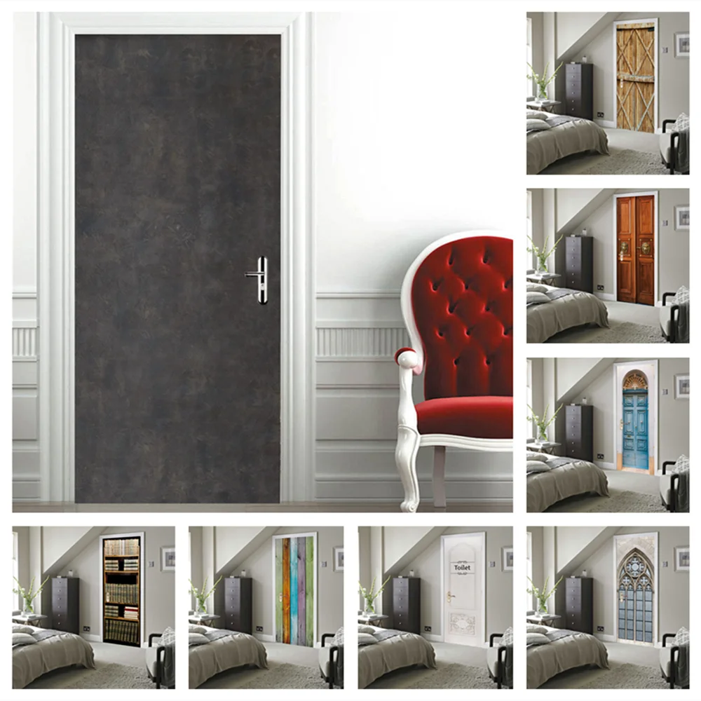 

Solid Dark Brown Wallpaper Self Adhesive Door Mural Removable Vinyl Home Decor Art Decal Wall Poster Stickers Porte deursticker
