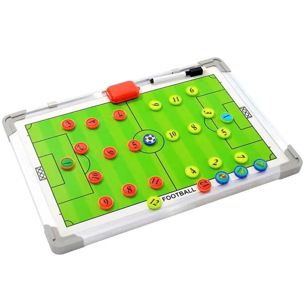 

Portable Leather Magnetic Foldable Football Board Training Coaching Kit 24pcs Magnets Drawing Or Noting