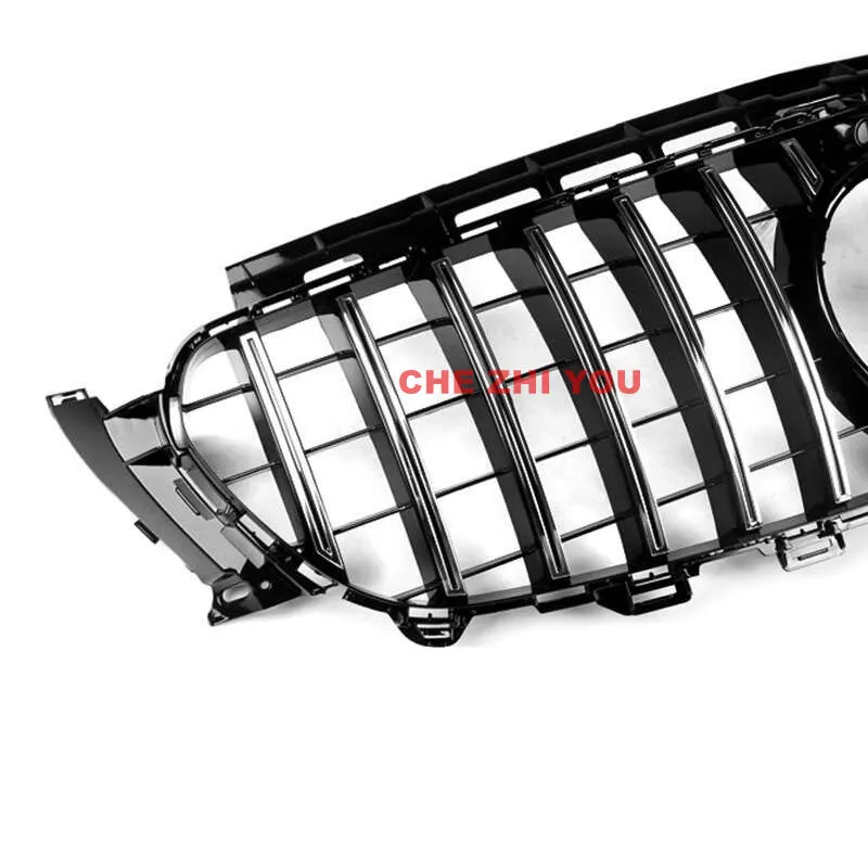 GT-style Car Front Bumper Grille for Mercedes E Class W213 2016-2019 ABS Front Grille E200 E250 E300 E320 E350 no Center Logo