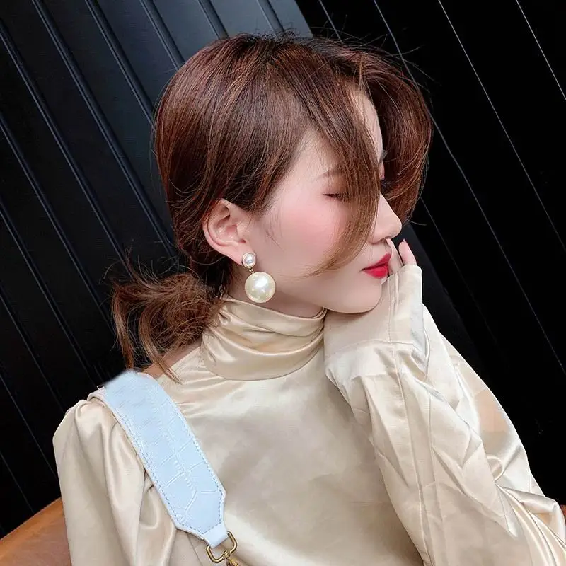 Pearl Earrings Etrendy New Style Female Jewelry All Match Simple Korean Brincos Wholesale Birthday Gifts For Girlfriend