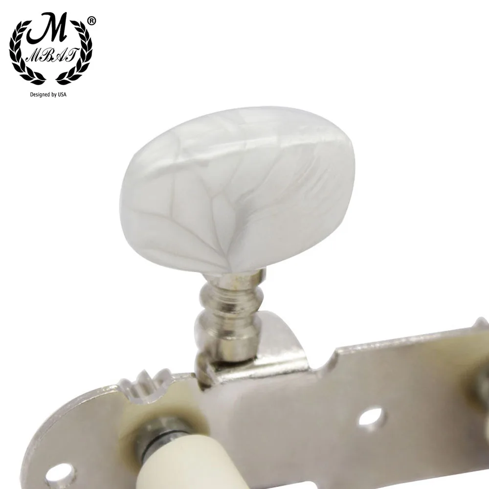 M MBAT Stimmwirbel für Gitarrensaiten, 1 Paar Säulen, weißer Gitarrenknopf für klassische Gitarre, Instrumententeile, Zubehör Y-04 – Detail 11