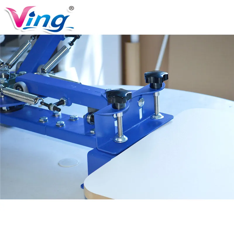 4 Color 1 Station Silk Screen Printing Press Equipment DIY Rotary Print Machine