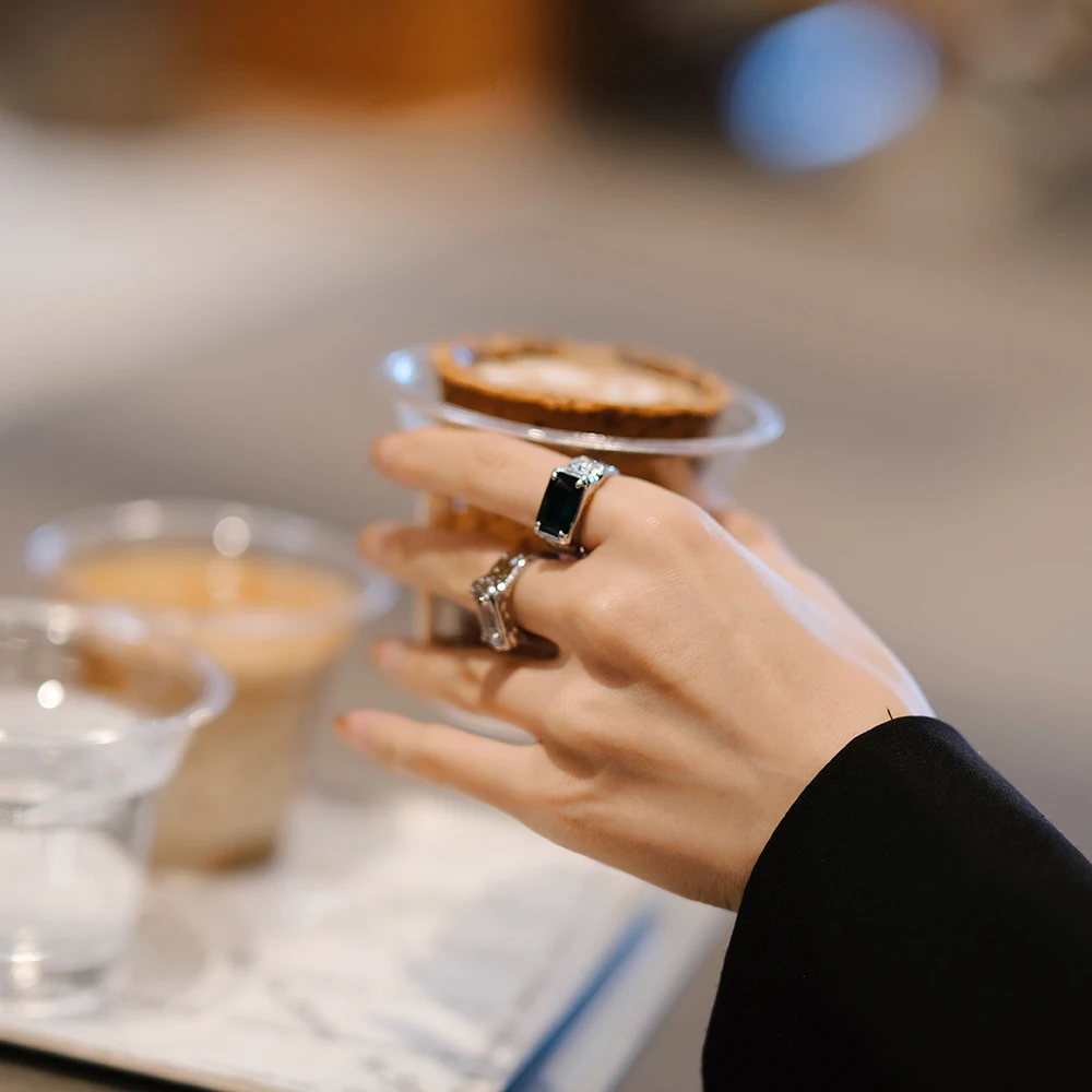 Amorita Boutique Zircon Ring For Women Female Fashion Finger Rings Jewelry Minimalism