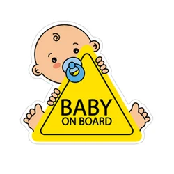 15*13.4cm 1 Pcs Baby on Board PVC Car Stickers Tuning Cartoon Window Decals Automobiles Decoration Personalized Bomb Ornament