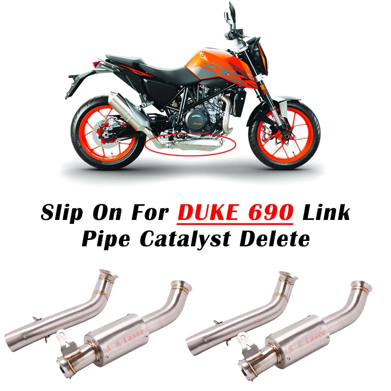 

Slip On For DUKE 690 Motorcycle Full Exhaust Escape Modified Catalyst Delete Middle Link Pipe Muffler Laser Marking DB Killer