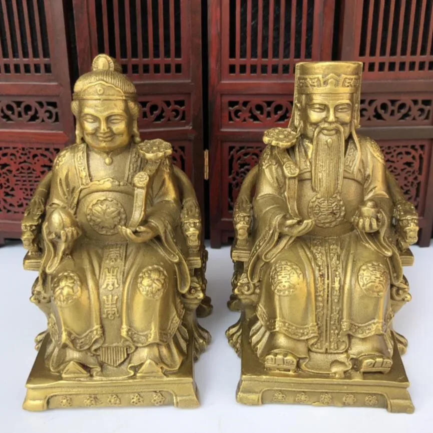 

Brass land grandfather and land Grandmother Home Decor crafts statue A pair