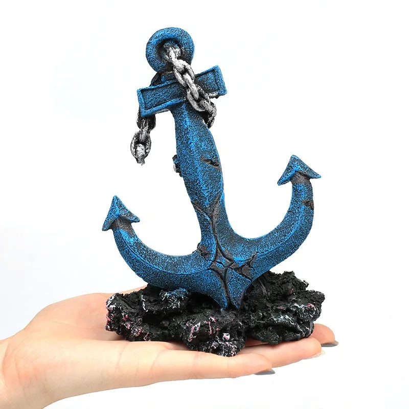 Aquarium Creative Landscaping Ship Anchor Ornaments Fishing Boat Sunken Ship Car Shelter Fish Tank Decoration