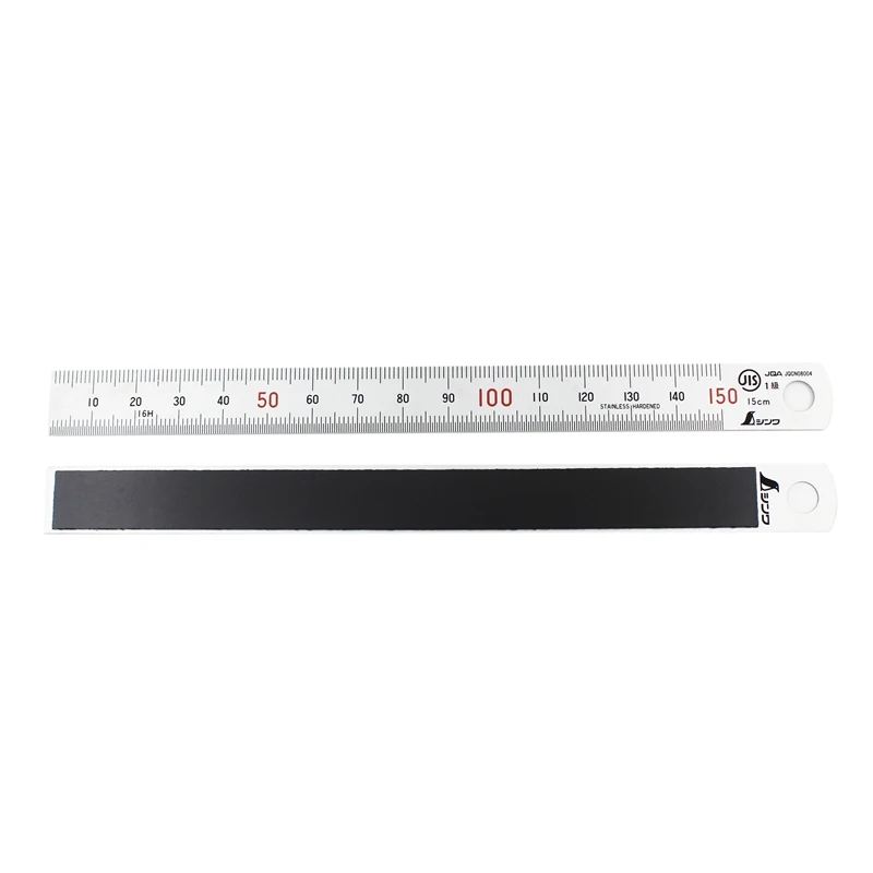 SHINWA Magnetic Stainless Steel Metal Ruler Metric Rule Precision Double Sided Measuring Tool 15cm or 30cm  1PCS