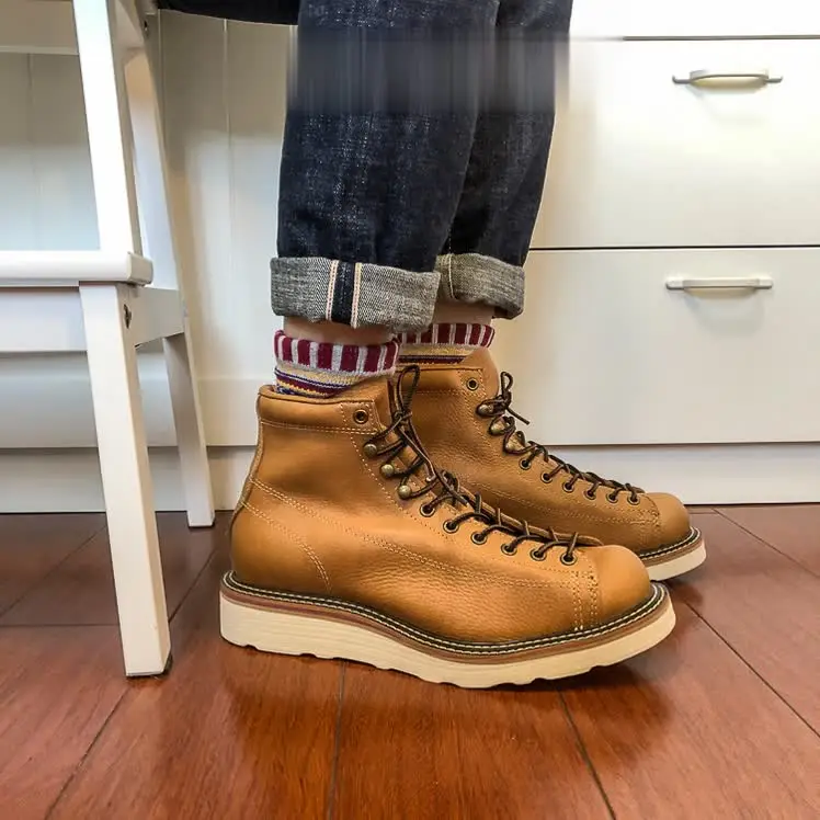 U6796 Red Tornado Super Quality Handmade Italian Cowhide Genuine Leather American Style Goodyear Welted Boots Size 35-49